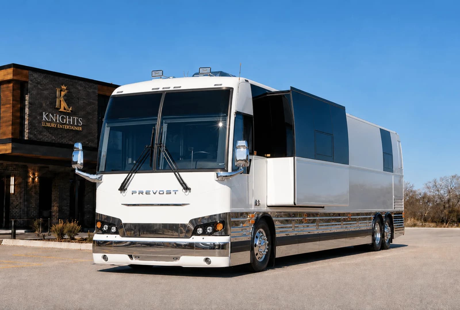 Betty, a Prevost entertainer coach in the Knights Coaches fleet