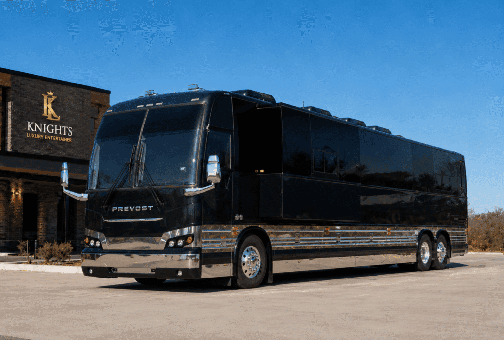 Outlaw, a Prevost X3-45 entertainer coach