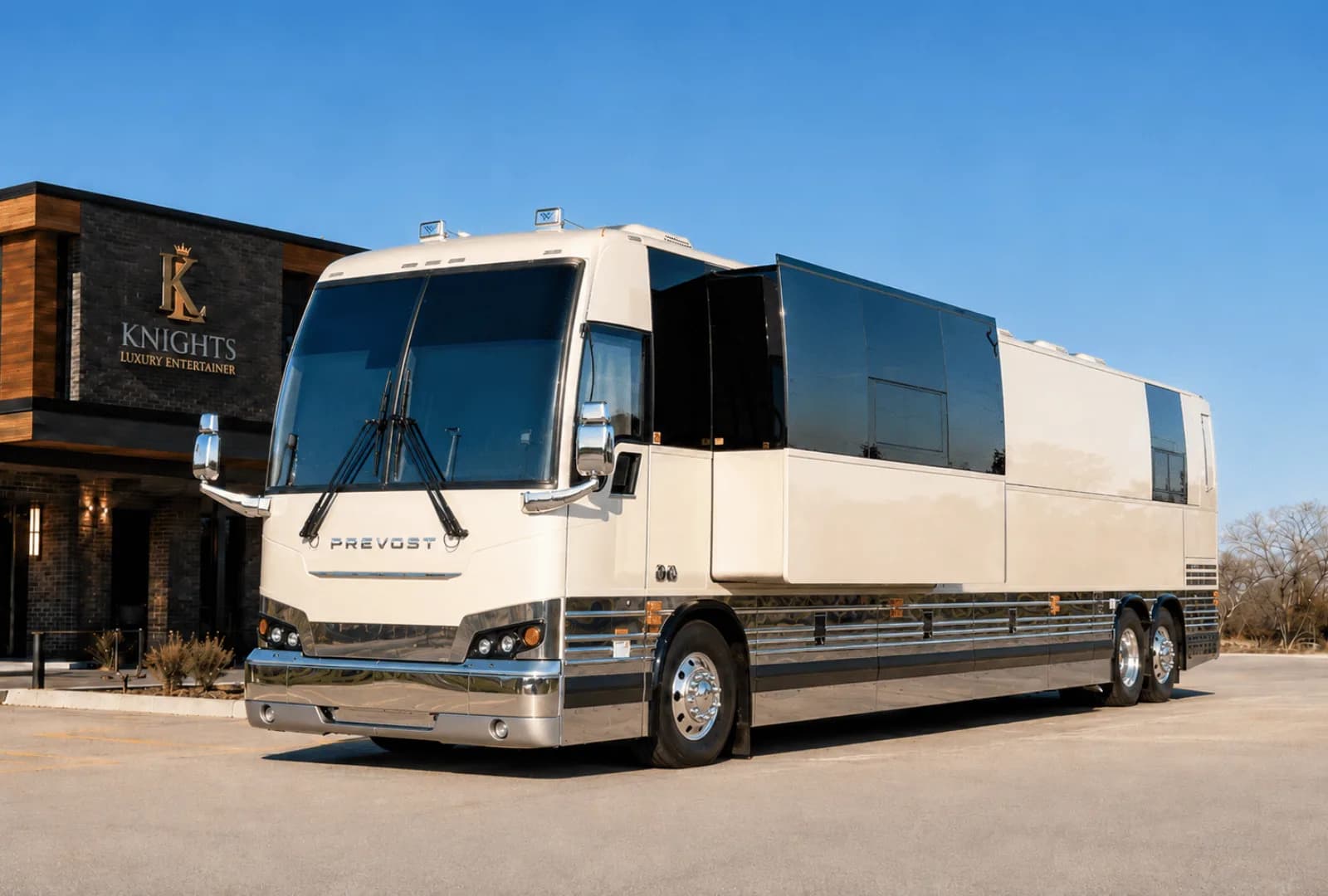 Twister, a Prevost entertainer coach in the Knights Coaches fleet