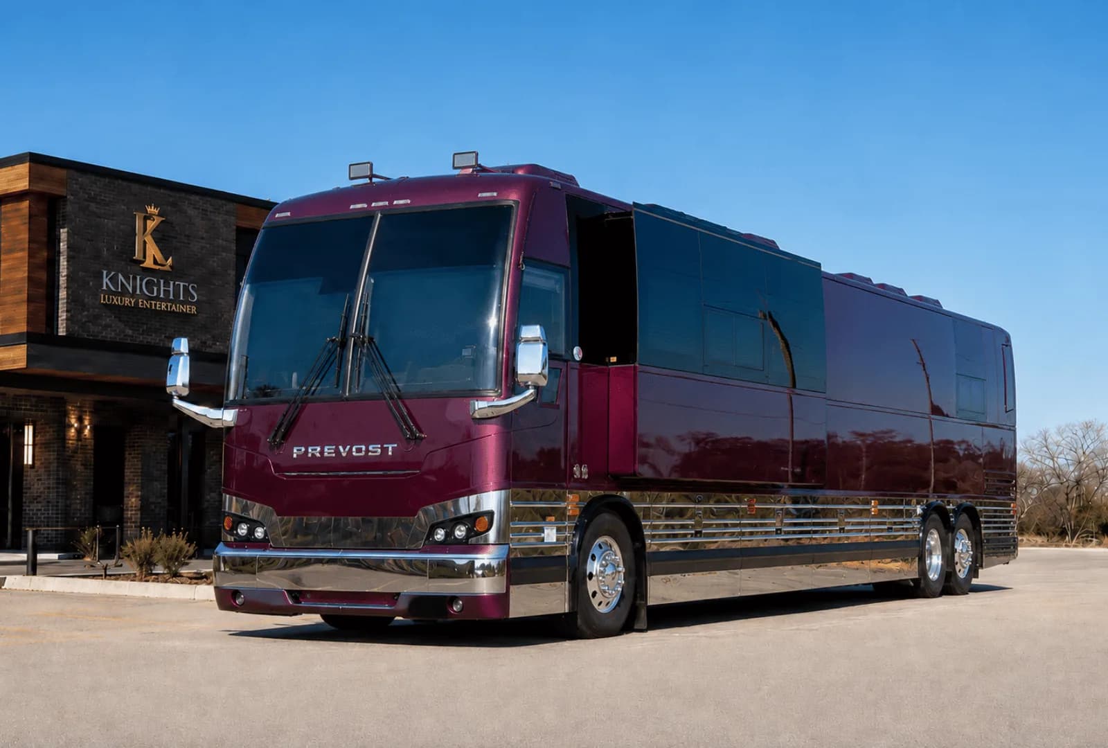 Wildcat, a Prevost entertainer coach in the Knights Coaches fleet