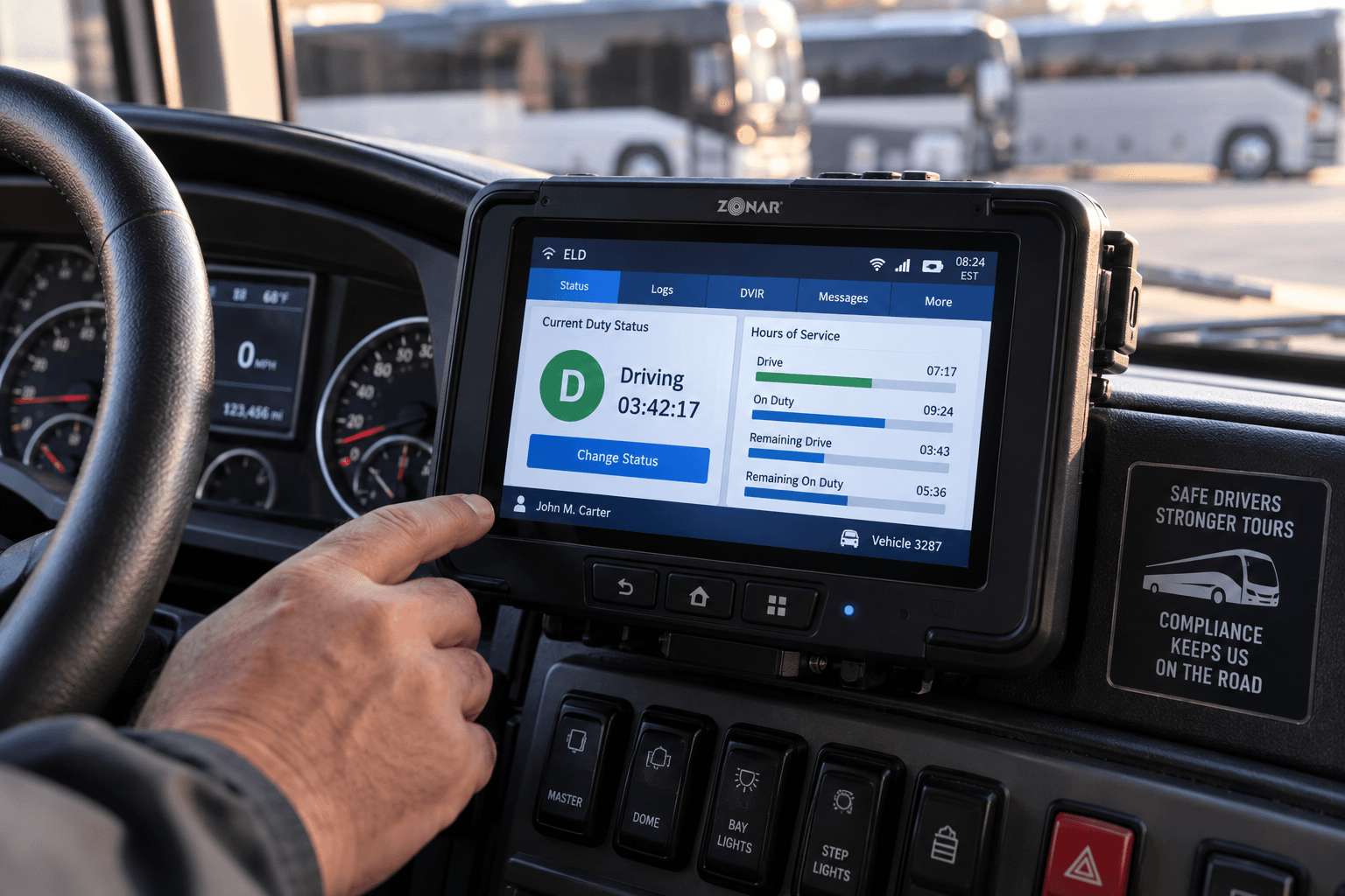 ELDs and Driver Logs on Tour Buses