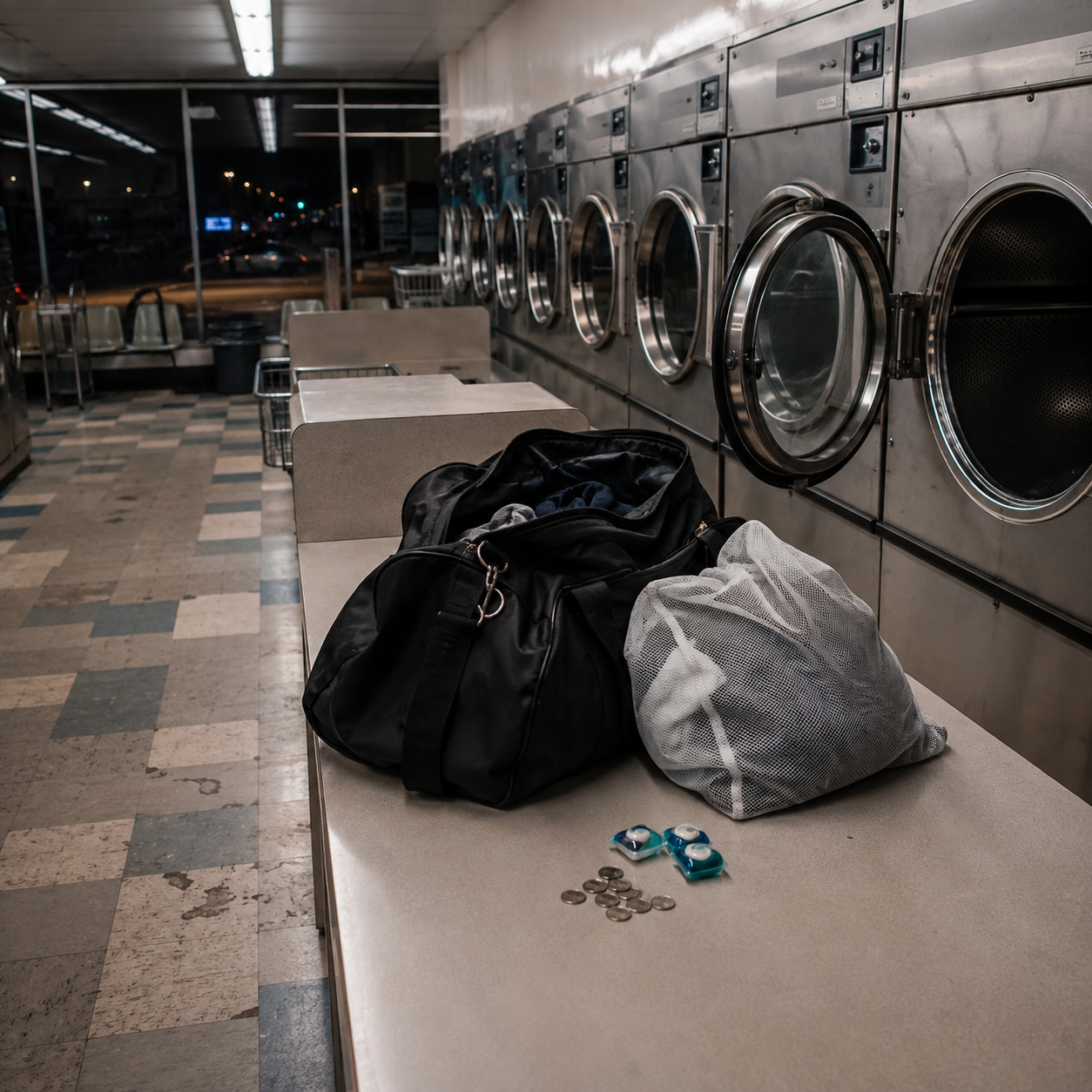 laundry on the road