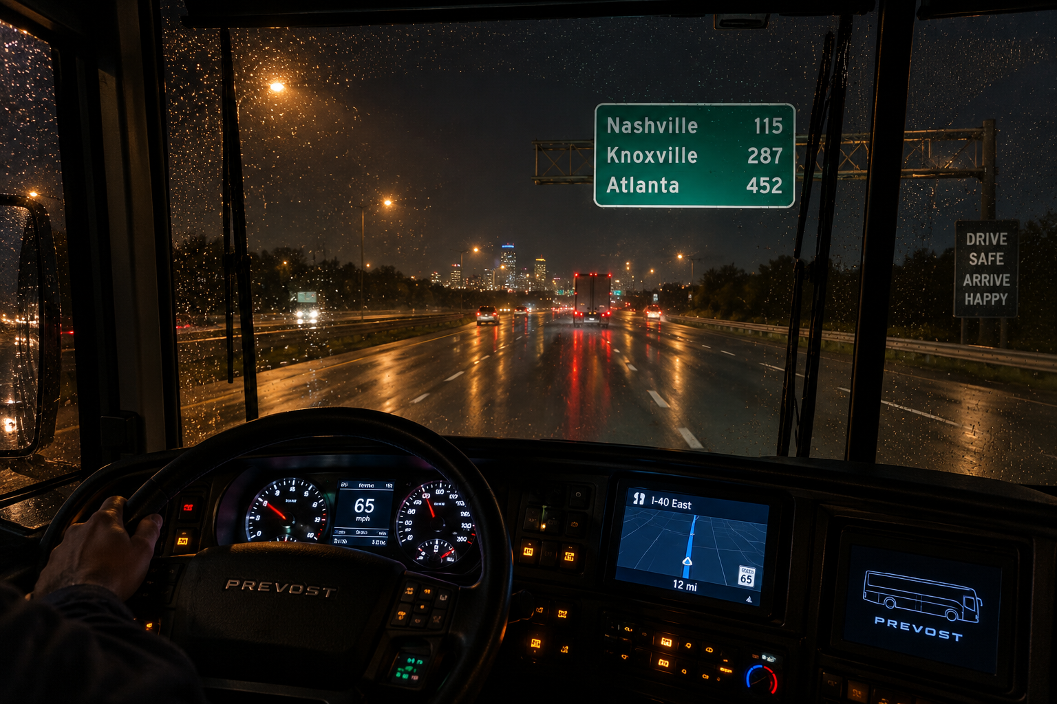 Miles a Tour Bus Drives Per Day