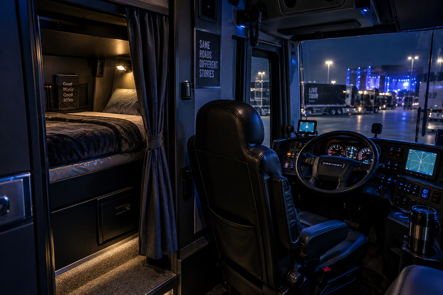 Miles a Tour Bus Drives Per Day