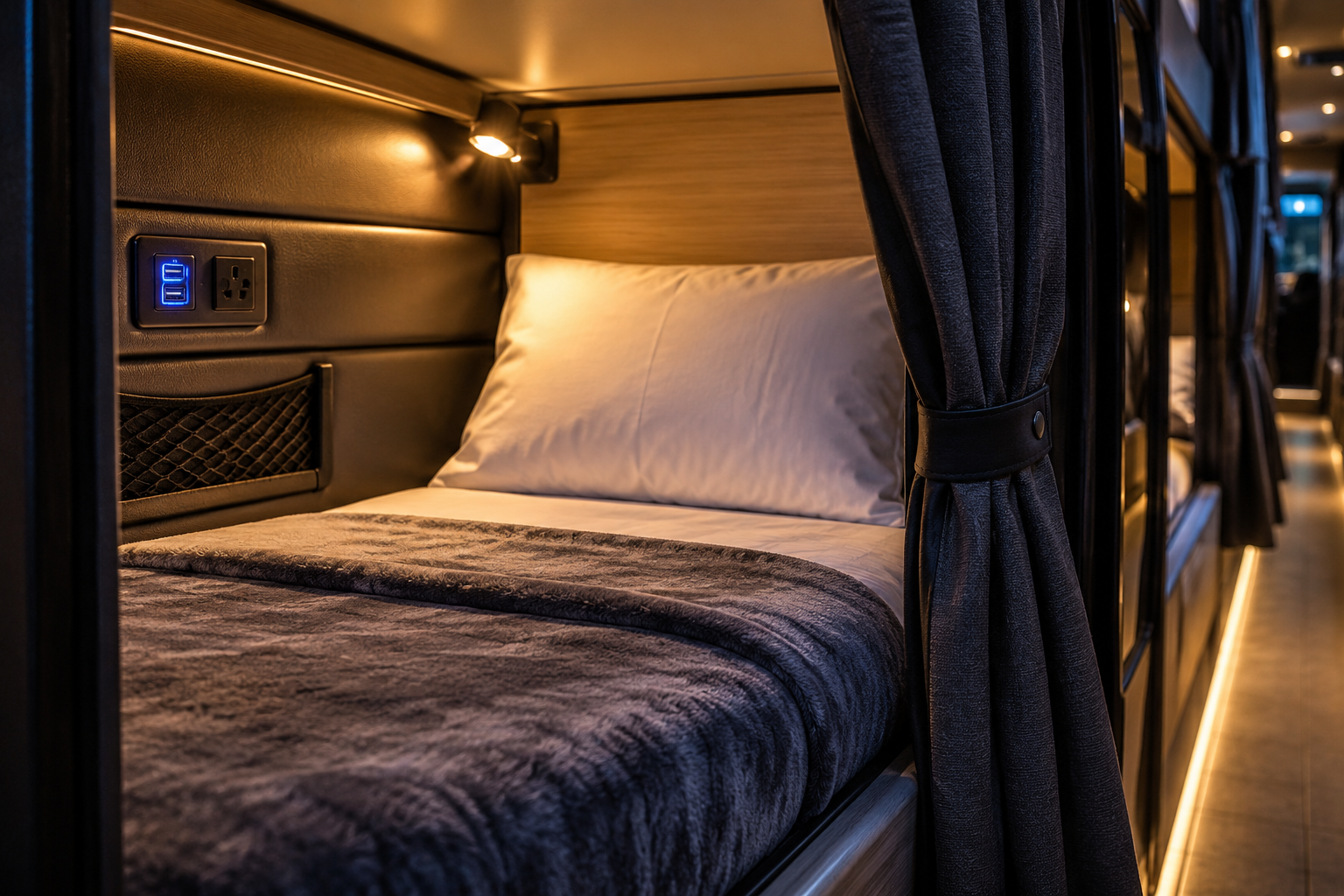 People Sleep on a Tour Bus