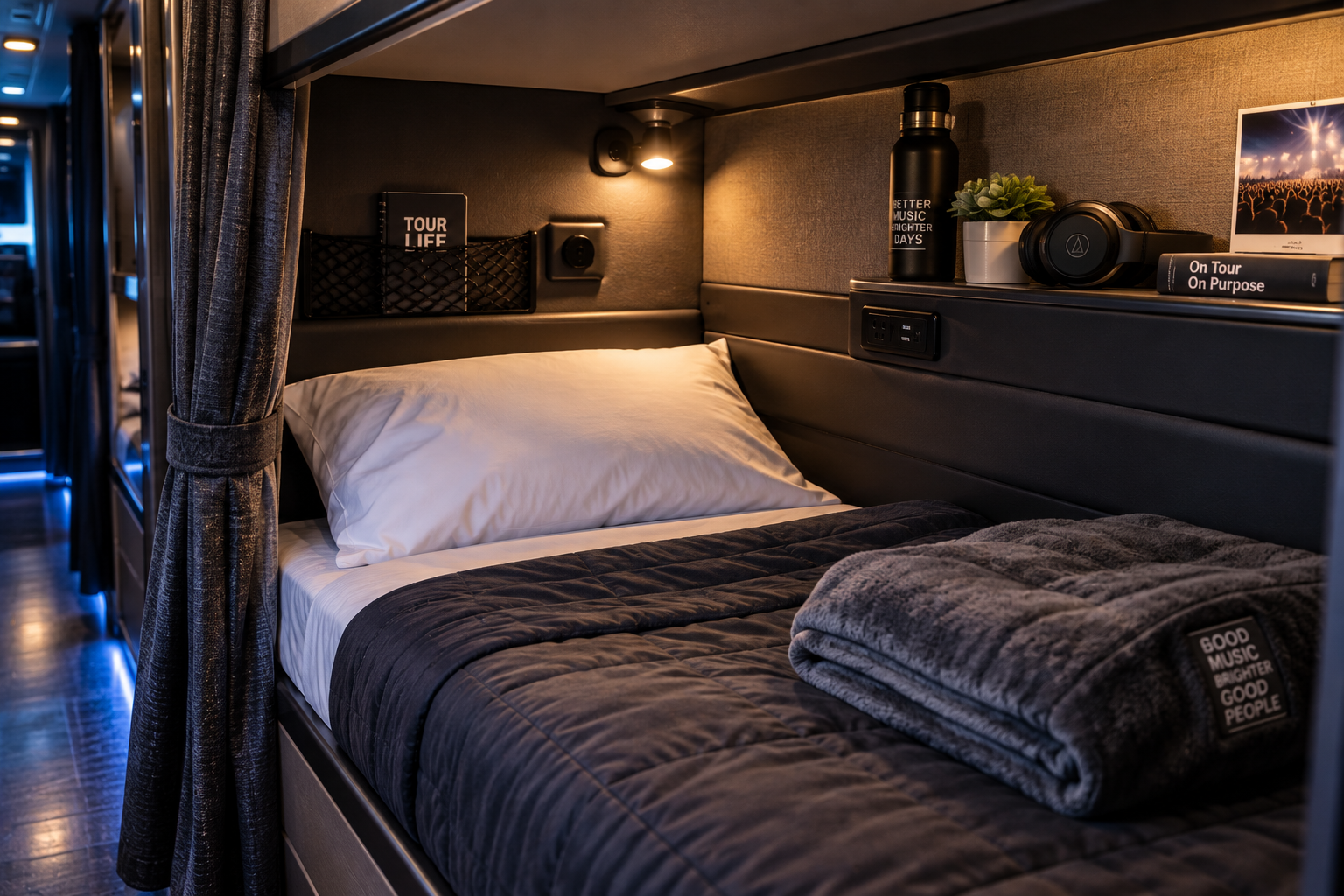 Sleep in a Tour Bus Bunk